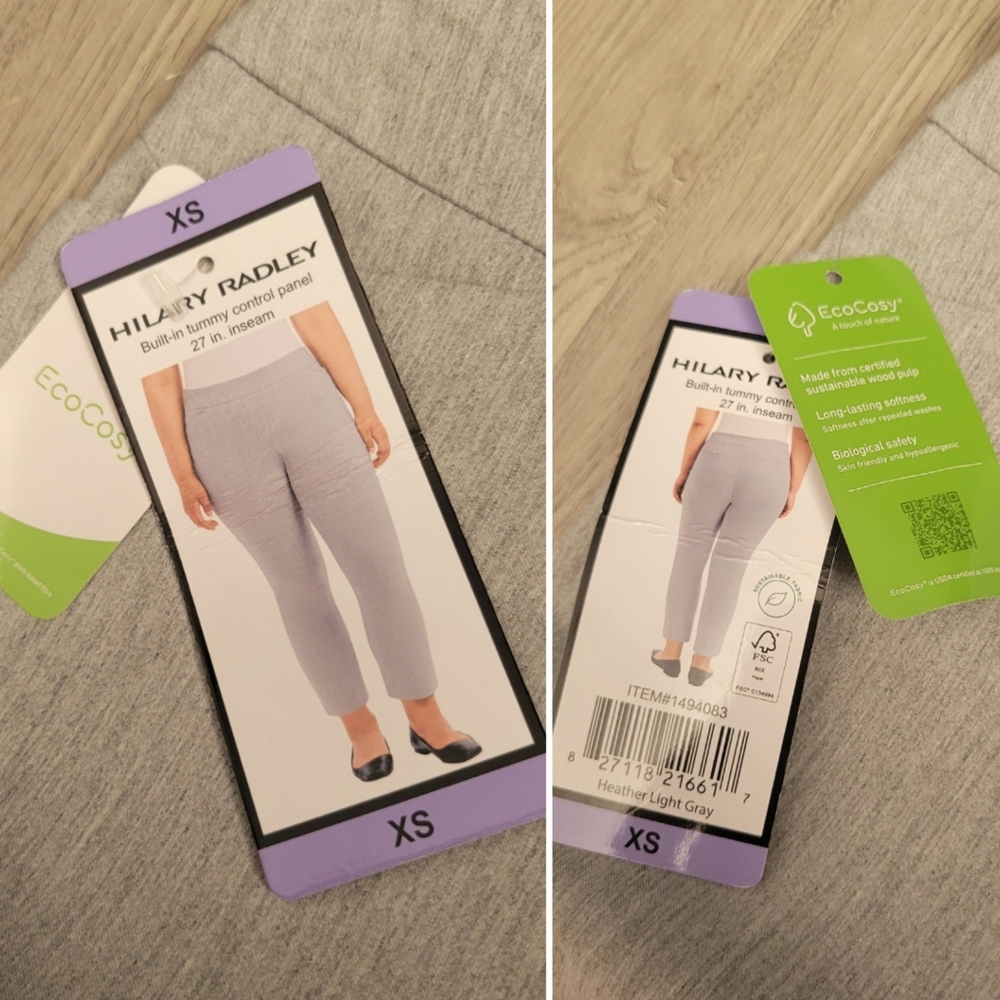 Hilary Radley Light Gray Full-Length Straight Leg Trouser Pants, Women (XS) NWT - Picture 12 of 14